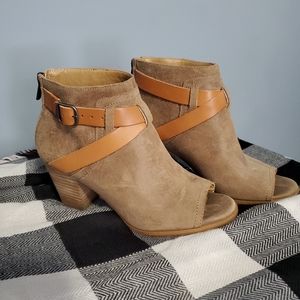 Lucky brand open toe booties Size 6.5